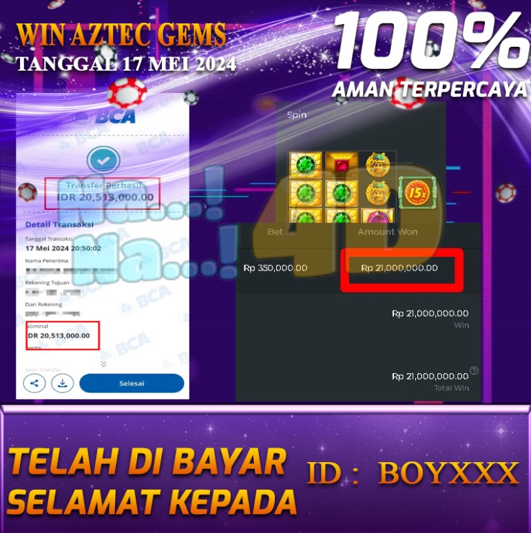 Bukti Pembayaran NANA4D hadiah Games 17 mei 2024