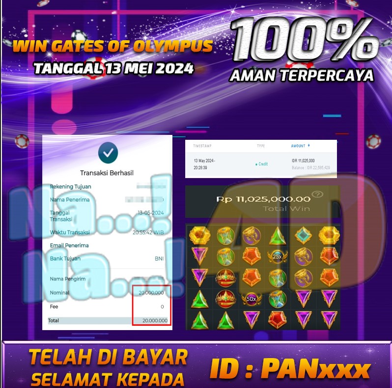 Bukti Pembayaran NANA4D hadiah Games 13 mei 2024