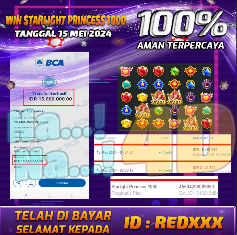 Bukti Pembayaran NANA4D hadiah Games 15 mei 2024