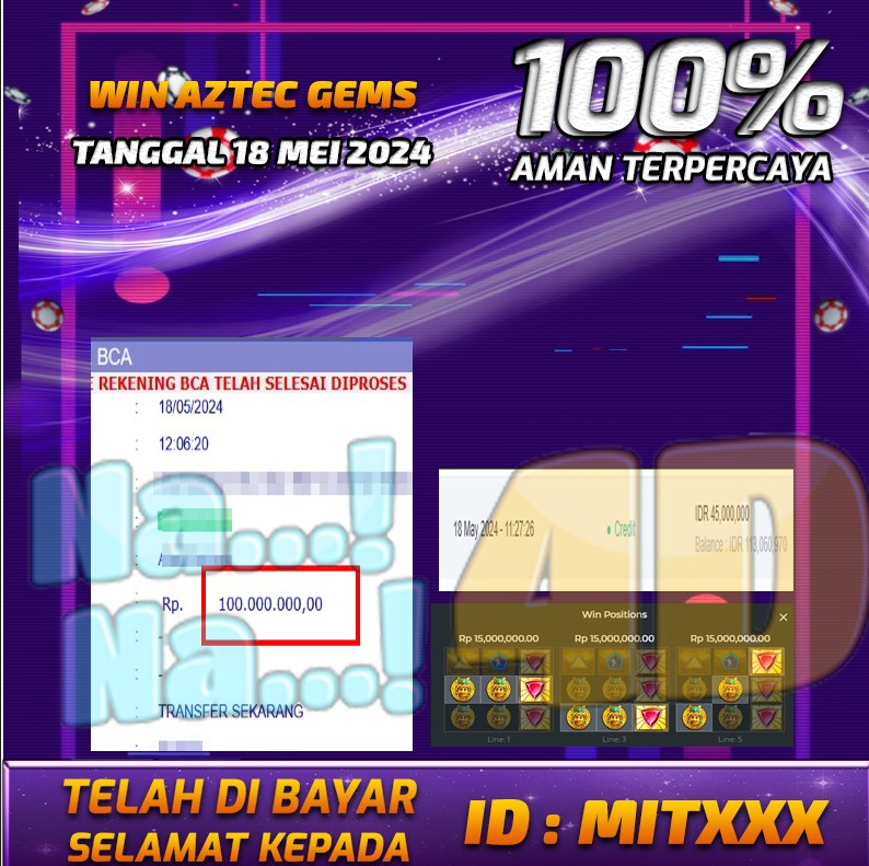 Bukti Pembayaran NANA4D hadiah Games 18 mei 2024