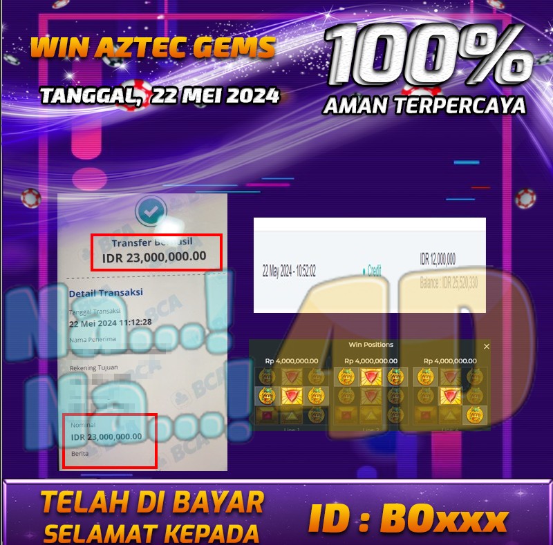 Bukti Pembayaran NANA4D hadiah Games 22 mei 2024