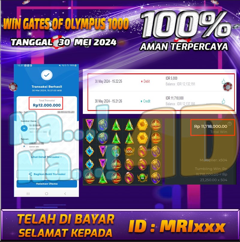 Bukti Pembayaran NANA4D hadiah Games 30 mei 2024