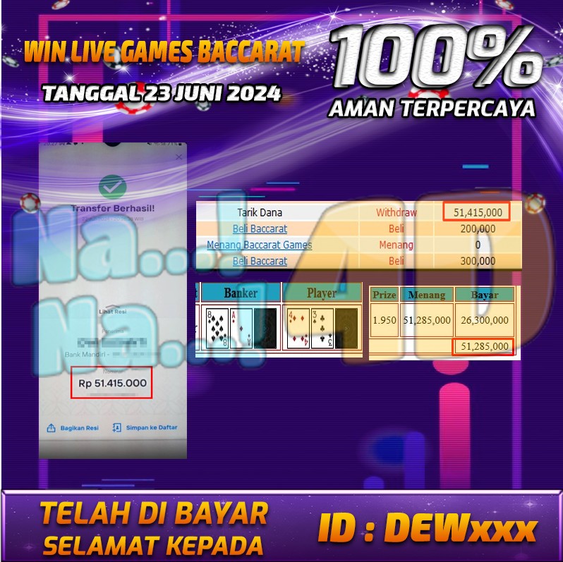 Bukti Pembayaran NANA4D hadiah Games 24 Juni 2024