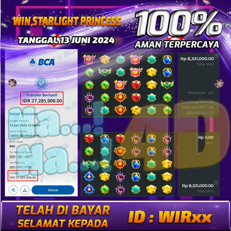 Bukti Pembayaran NANA4D hadiah Games 13 Juni 2024