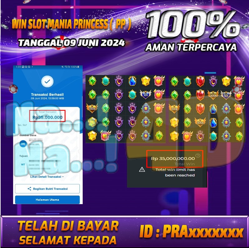 Bukti Pembayaran NANA4D hadiah Games 09 Juni 2024