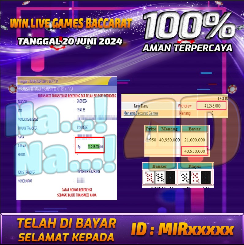 Bukti Pembayaran NANA4D hadiah Games 20 Juni 2024