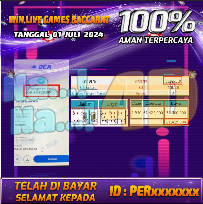 Bukti Pembayaran NANA4D hadiah Games 01 juli 2024