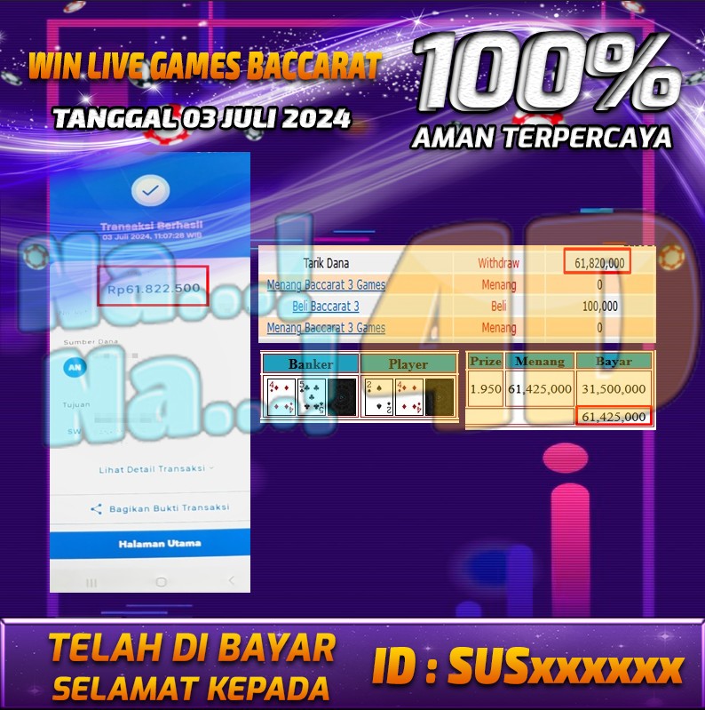 Bukti Pembayaran NANA4D hadiah Games 03 juli 2024