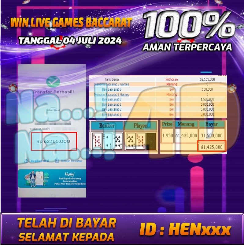 Bukti Pembayaran NANA4D hadiah Games 04 juli 2024