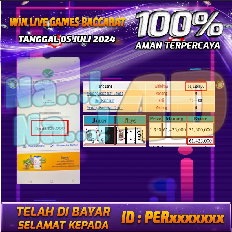 Bukti Pembayaran NANA4D hadiah Games 06 juli 2024